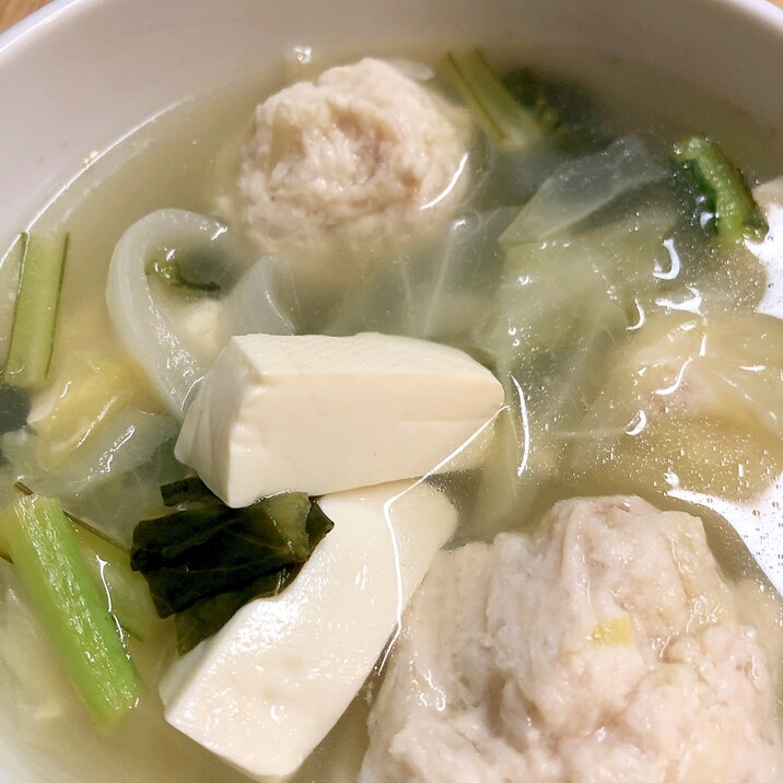 鶏団子のレモンスープ